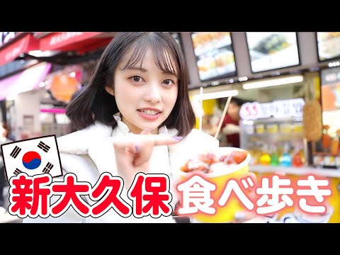 【新大久保巡り】流行りの新大久保グルメ！🇰🇷チュロドッグやチーズタッカンジョンを食べ歩き！【韓国料理】【Vlog】