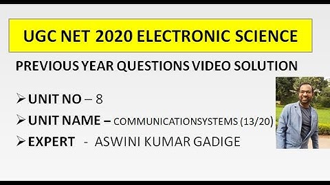 UGC NET JUNE 2019 ELECTRONIC SCIENCE | COMMUNICATION SYSTEMS