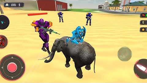 Elephant Robot Transform Game : Robot Dinosaur Games - Android iOS gameplay