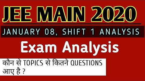 JEE Main Paper 1 Analysis | January 8, Shift 1 | Level was same as Last Day