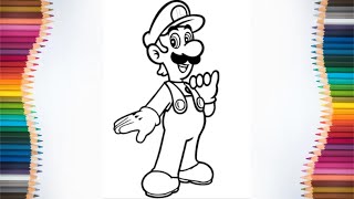 How to Paint Luigi Coloring Page | Painting for Kids, Toddlers - 4K 60FPS