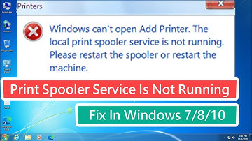 Print Spooler Service Is Not Running FIX In Windows 7/8/10