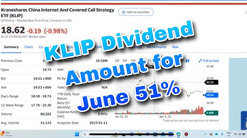 Dividend Announcement from 51% Payer (KLIP) Kraneshares China Internet And Covered Call Strategy ETF