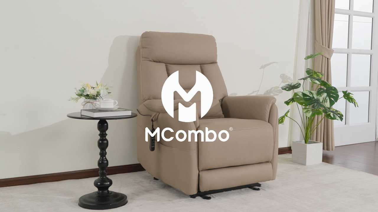 MCombo Fernsehsessel Elektrisch Verstellbar, mit Liegefunktion, USB & Lendenkissen, 7063