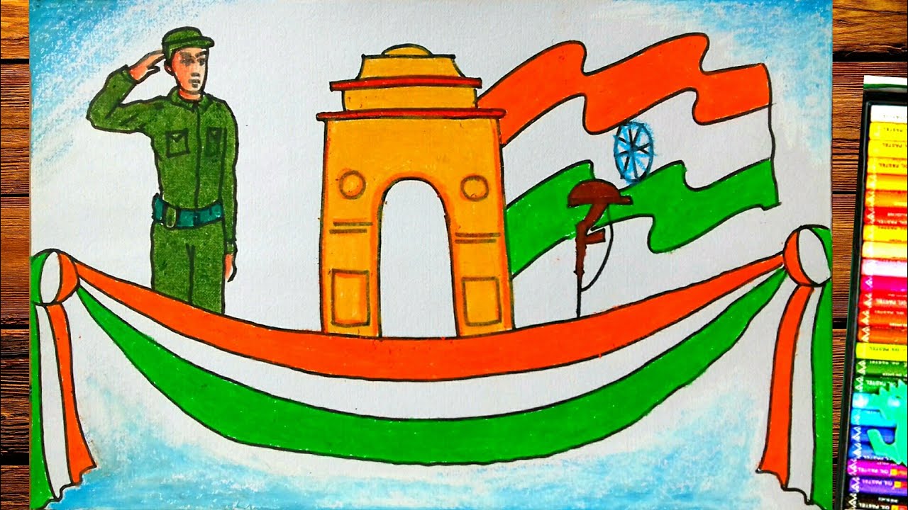 ARMY DRAWING||REPUBLIC DAY DRAWING||Independence day drawing - YouTube