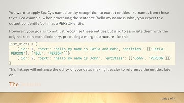 How to Link Named Entities to Text in a Nested Dictionary Using SpaCy