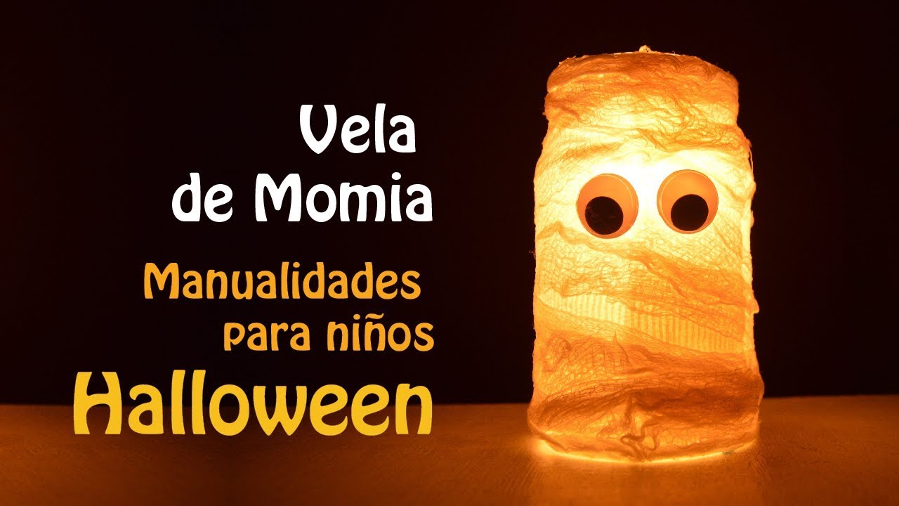 Veladora de momia, decoración para Halloween con materiales reciclados. origami bird