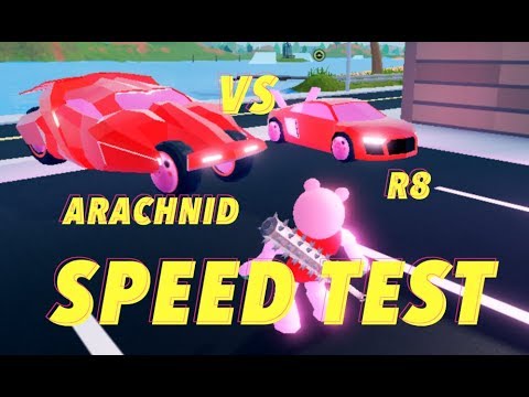 Arachnid Vs Audi R8 Speed Test Roblox Jailbreak Youtube - new vehicles in jailbreak arachnid torpedo roblox jailbreak