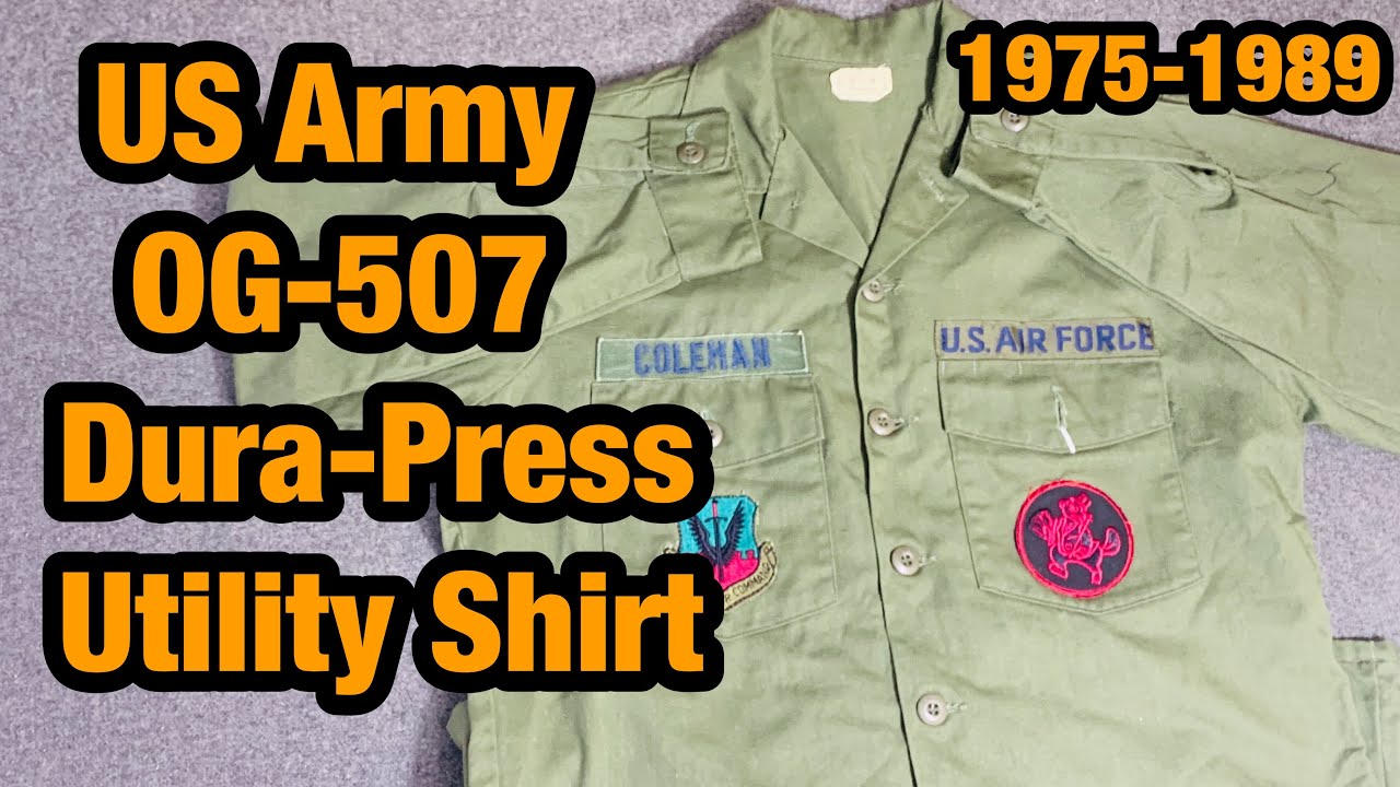 US Army OG-507 Dura-Press Utility Uniform Shirt 1975-1989 - YouTube