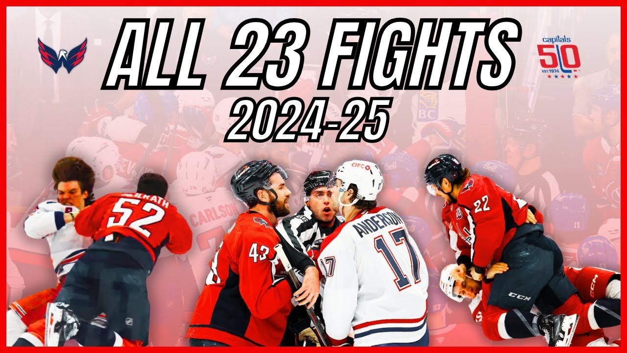 ALL (23) Washington Capitals Fights 2024-25 (feat. Duhaime, Wilson, McIlrath, Leonard, Fehervary)