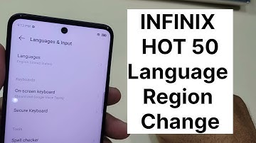 Infinix Hot 50 Language And Region Change