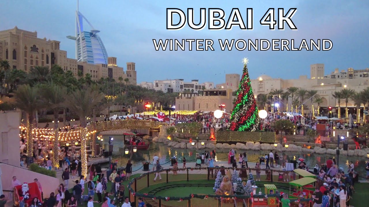 Christmas in Dubai 4K - Winter Wonderland at Madinat Jumeirah Festive ...