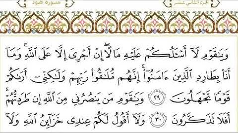 سورة هود مكتوبة بصوت الشيخ السديس