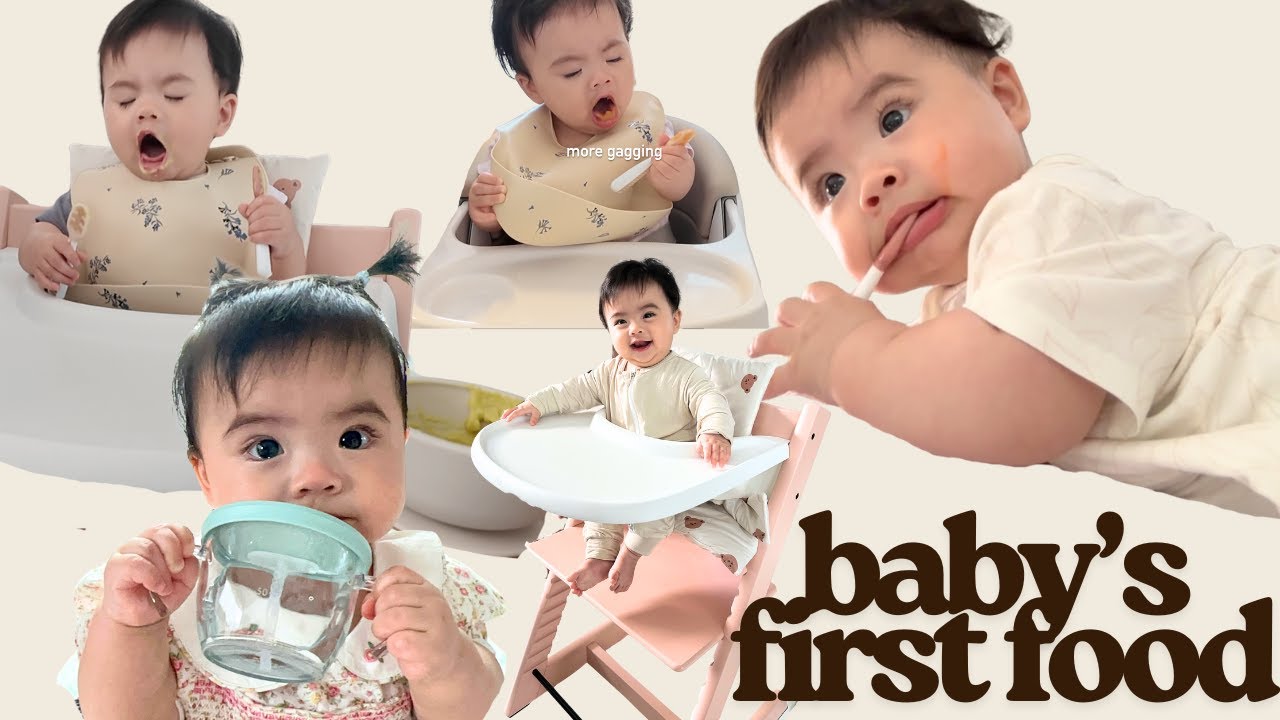 Starting Solids - Baby's first food! She's GAGGING at weaning ☹️ Stokke Tripp Trapp