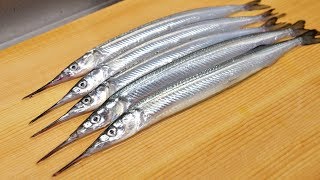 寿司職人によるサヨリの仕込みから握りまで〜How To Make Halfbeak Sushi〜