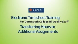 Instruction Video for Bi-Weekly Employees with more than one job at Dartmouth College