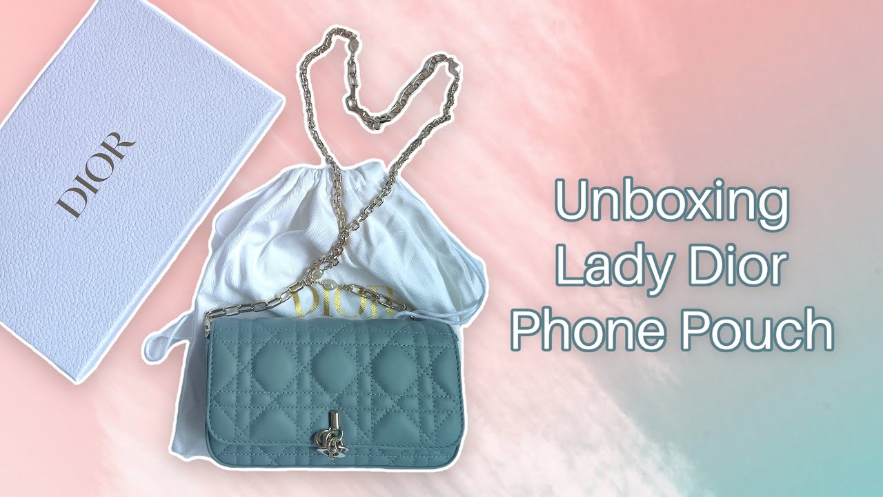 Unboxing Lady Dior Phone Pouch 👝✨💙 #dior #unboxing #asmr 