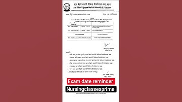 ABVMU B.Sc Nursing Exam 2026 | 3rd Semester Time Table Released | Check Full Schedule Now!#shorts