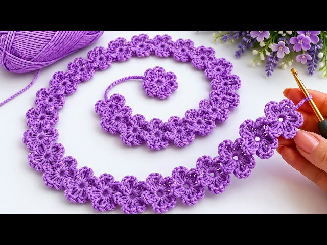 Super Easy Crochet Flower Headband & Bag Strap 🧶 Beautiful DIY