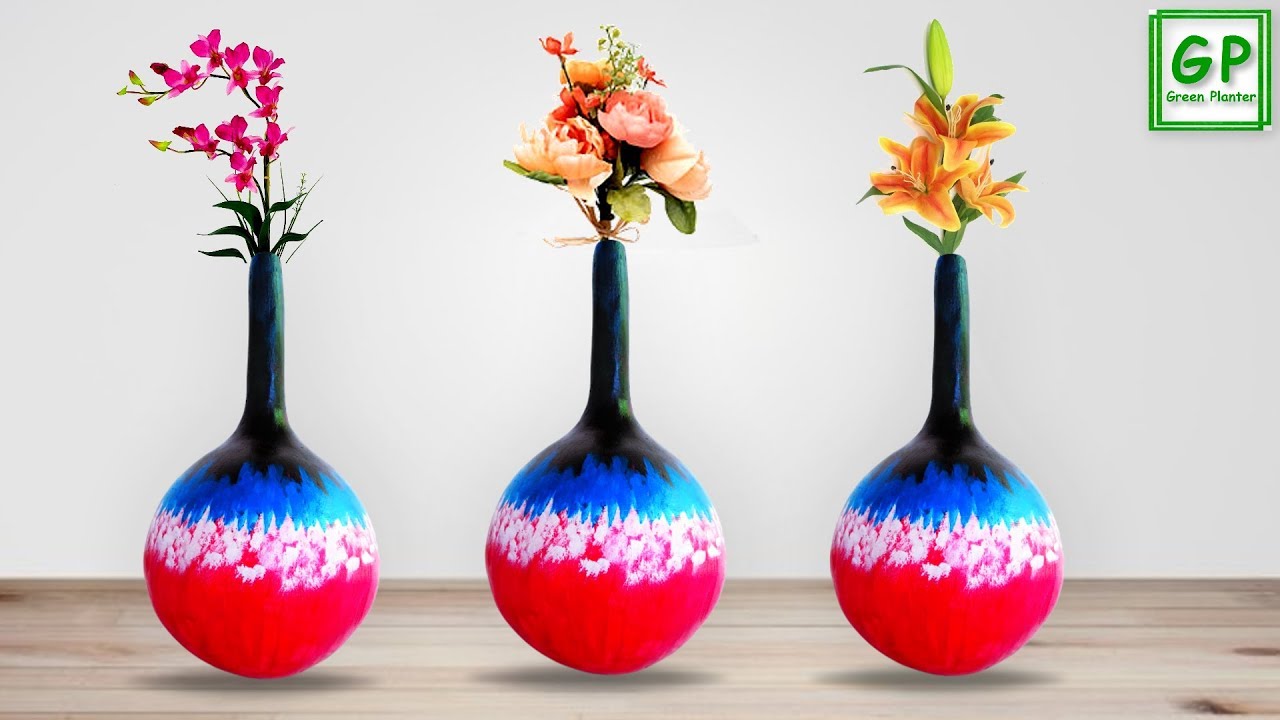 Stylish Cement Flower Vase Making at Home/Easy DIY Flower Vase//GREEN