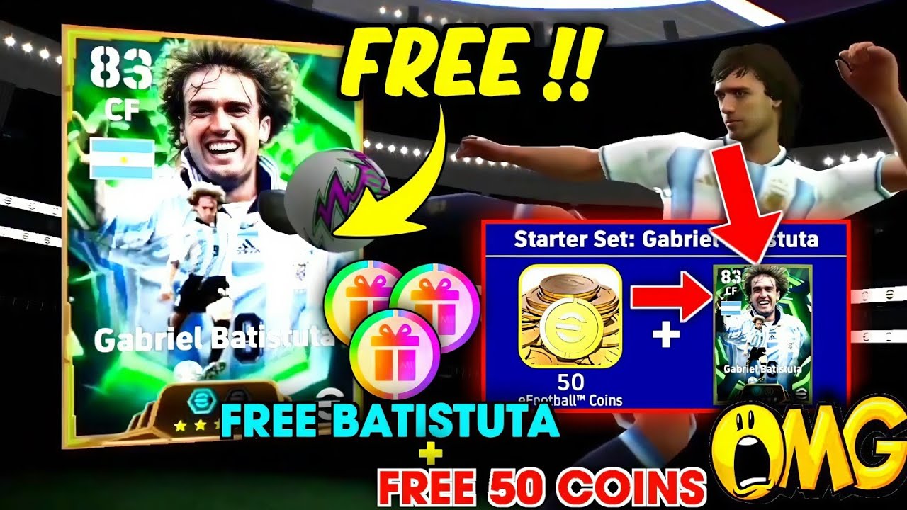 Как получить бесплатно эпического Батистуту + 50 монет 🤯 | Стартовый набор: Габриэль Батистута в ...