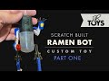 How to make a Kitbash Ramen Noodle Bot/Scratch Build Custom Robot made from hair gel caps -PART ONE
