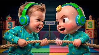 Cocomelon Tug Of War Match In Real Life Jj, Yoyo, Tomtom, Mom, Dad, Bingo, Grandma & More