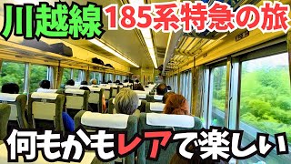 【全てがレア】川越線の特急電車⁉ 爆走するレトロな185系国鉄車に乗ってきた［大宮→川越］