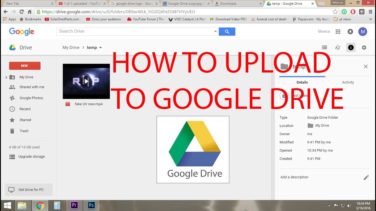 how to upload a youtube video to google drive