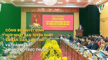 Công bố Quyết định hợp nhất Ban Tuyên giáo và Ban Dân vận Tỉnh ủy và thành lập 2 Đảng bộ trực thuộc