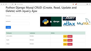 Python Django Mysql CRUD (Create, Read, Update and Delete) with Jquery Ajax