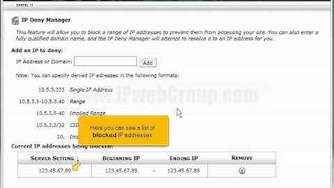 How to use the IP Deny Manager in cPanel by iPwebGroup.com