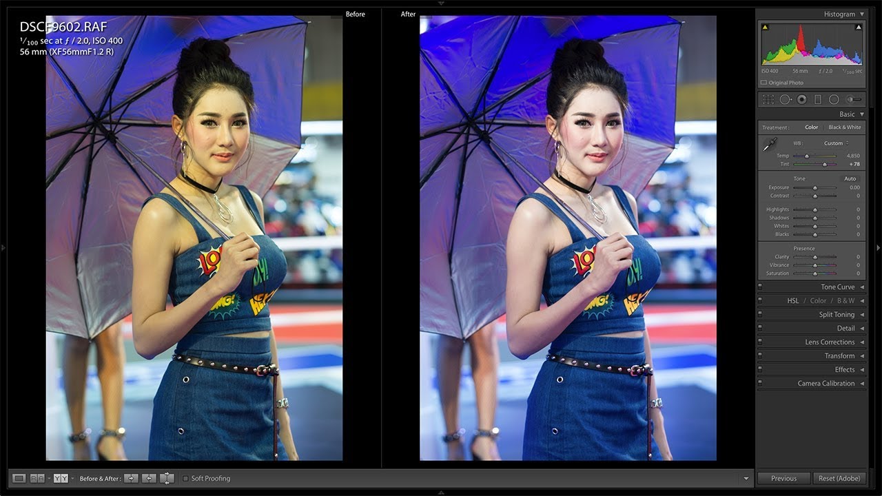 เพิ่ม ความ ขาว  2022 New  แต่งรูปที่ติดเหลืองให้ผิวสีชมพู เพิ่มความขาวที่สาวๆต้องการ ใน Lightroom