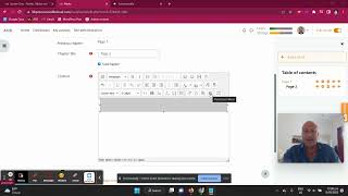 Adding text in a Moodle Book Chapter