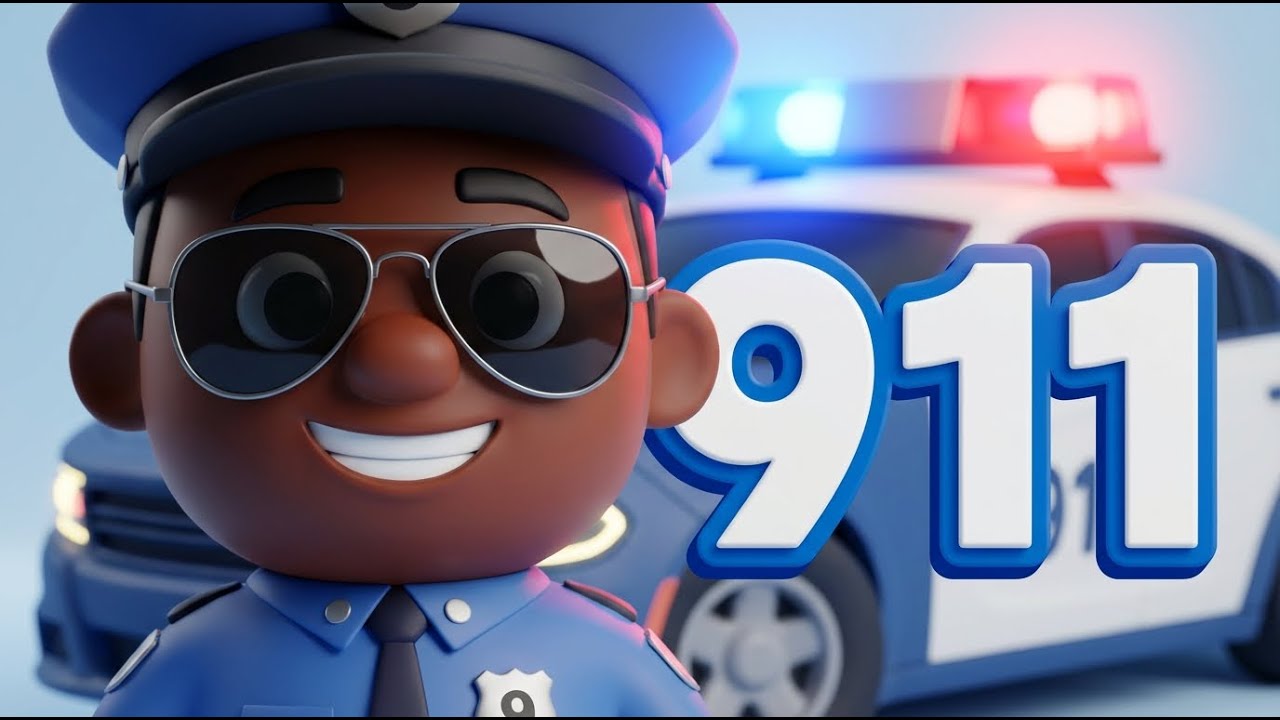 911 Police Song 🚓 | Cool Cop Helps Kids | Kids Safety Music