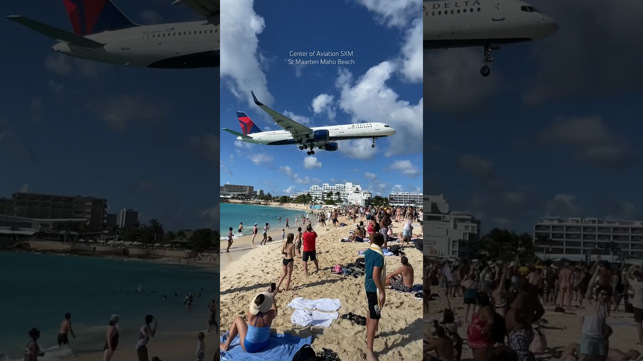 Delta Boeing 757 Landing - SXM St Maarten Maho Beach Plane Spotting