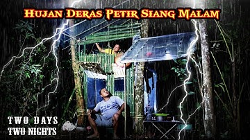 Camping hujan deras petir siang malam tidur nyenyak sampai pagi - relaxing rain sound ASMR