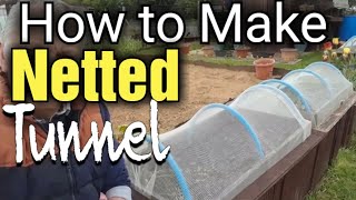 How to Make a Netted Vegetable Tunnel | Blue MDPE Water Pipe Mesh Tunnel | Allotment Gardening UK