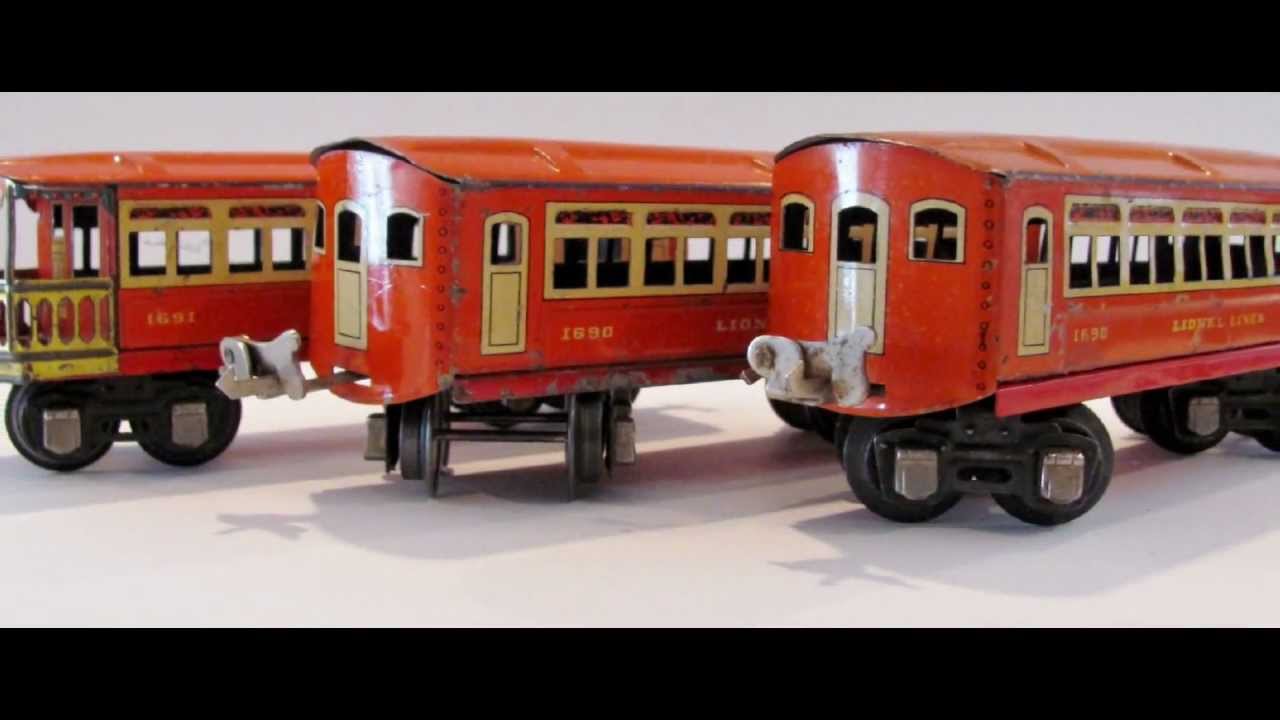 1940 Lionel Prewar Tinplate Train Cars 1690 1691 YouTube