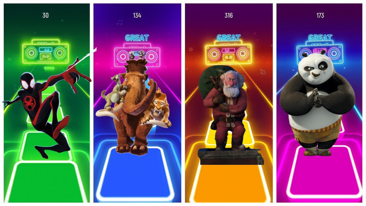 Cartoon Characters Playing The Impossible Tiles Game!