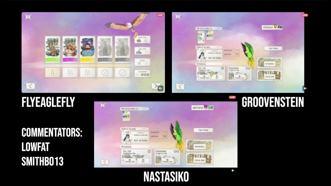 Jacky Winter Jubilee Final | Nastasiko v Groovenstein v FlyEagleFly | Wingspan Tournament LiveStream