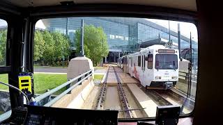 Denver Light Rail – D Line – Viewed from the rear driving cab