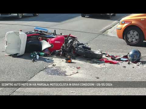 SCONTRO AUTO MOTO IN VIA MARSALA: MOTOCICLISTA IN GRAVI CONDIZIONI  | 29/05/2024