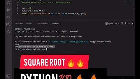 Python Program To Calculate The Square Root Of Given Number | How To Calculate Square Root In Python