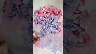 Hydrangea flower drawing painting watercolor #art #tutorial #painting #watercolor #drawing