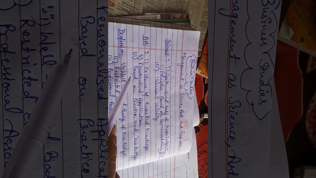 2nd chapter of business studies(management as science,art and profession)