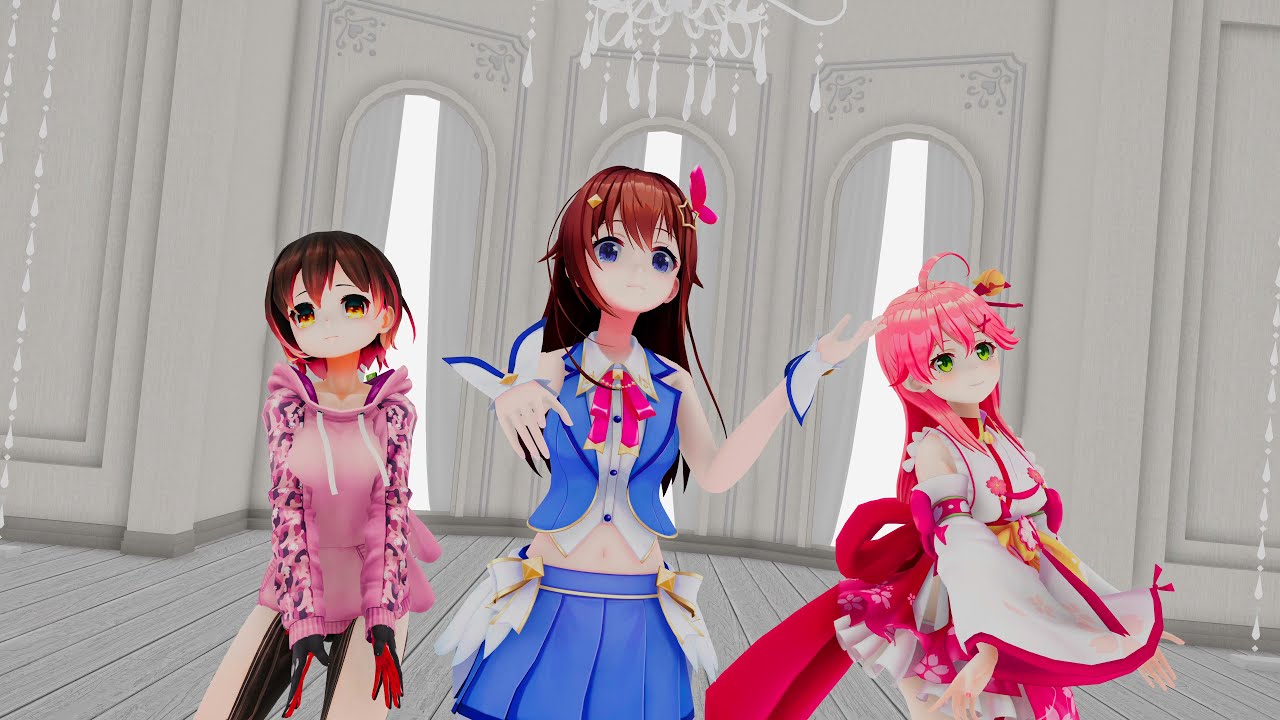 【ホロライブ MMD】「桃源恋歌 tougenrenka」【さくらみこ】【ときのそら】【ロボ子】【4K60fps】