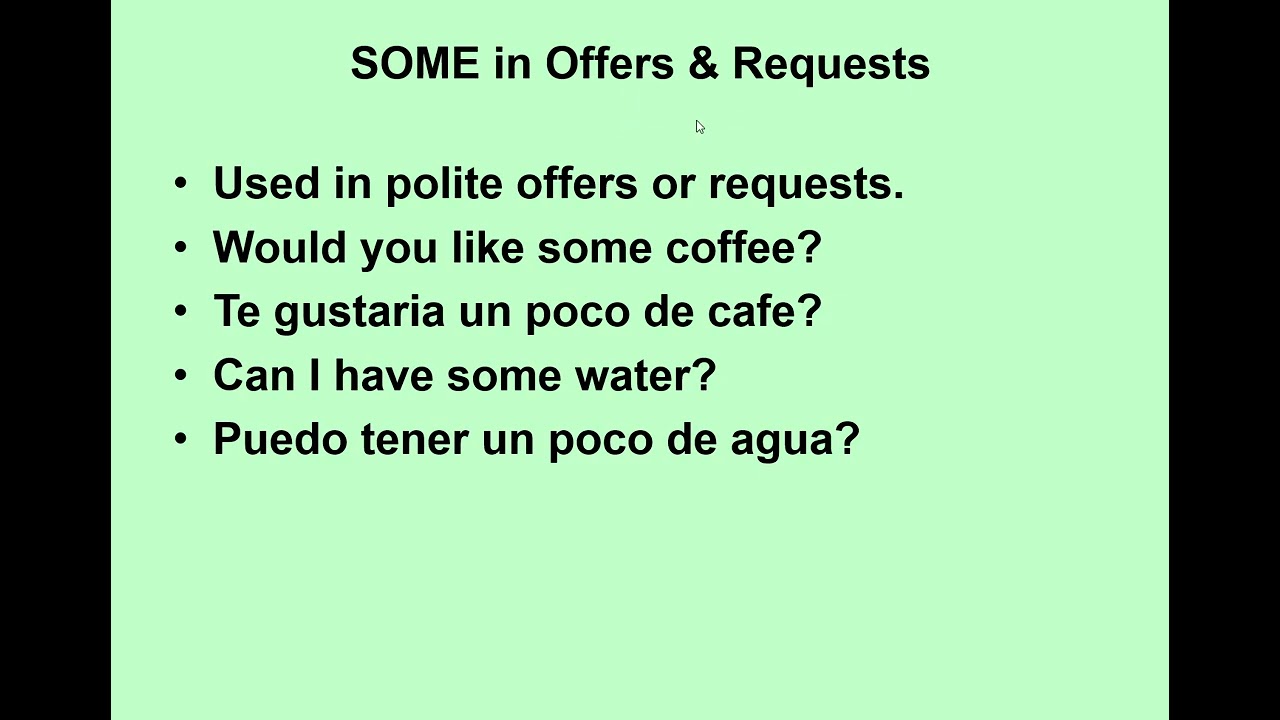 CUANTIFIERS SOME /ANY INGLES 2 CLASE 2