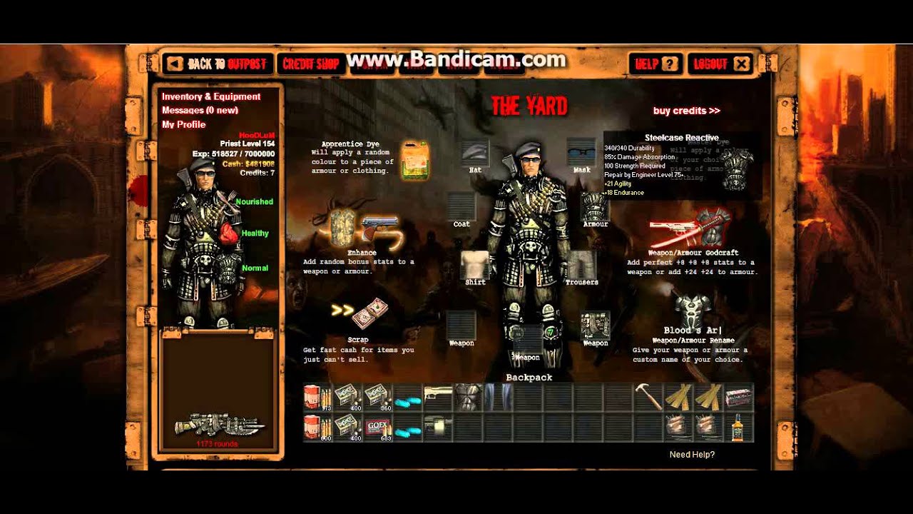 Dead Frontier Buying a Steelcase Reactive Armour YouTube