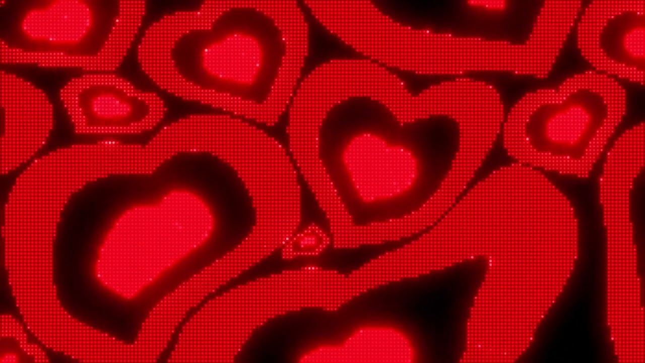 Warped Black and Red Y2k Neon LED Lights Heart Background - YouTube